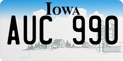 IA license plate AUC990
