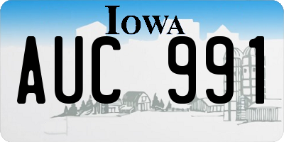 IA license plate AUC991