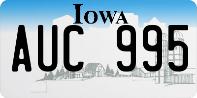 IA license plate AUC995