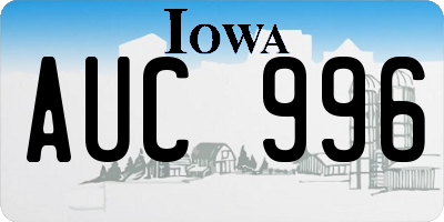 IA license plate AUC996