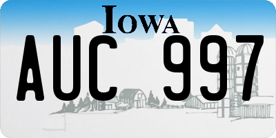IA license plate AUC997