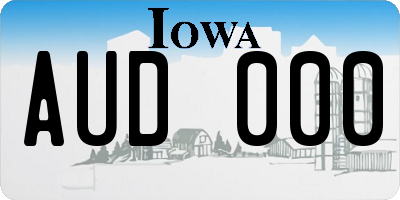 IA license plate AUD000
