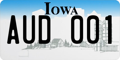IA license plate AUD001