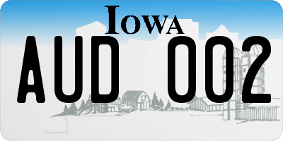 IA license plate AUD002