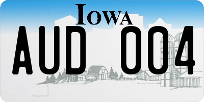 IA license plate AUD004
