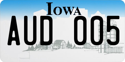 IA license plate AUD005
