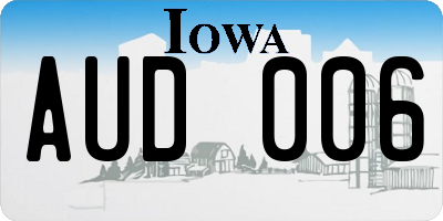 IA license plate AUD006