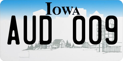 IA license plate AUD009