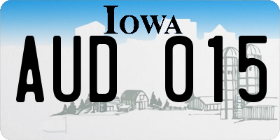 IA license plate AUD015