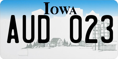 IA license plate AUD023