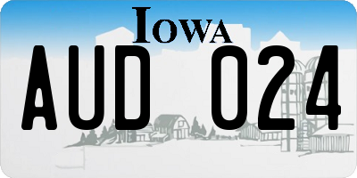 IA license plate AUD024
