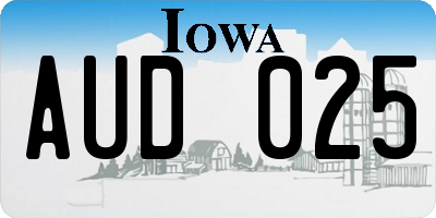 IA license plate AUD025