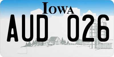 IA license plate AUD026