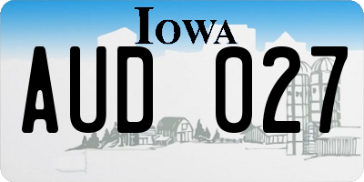 IA license plate AUD027