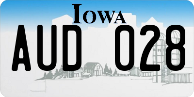 IA license plate AUD028
