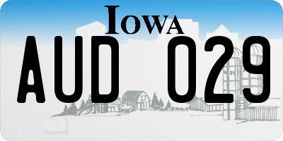 IA license plate AUD029
