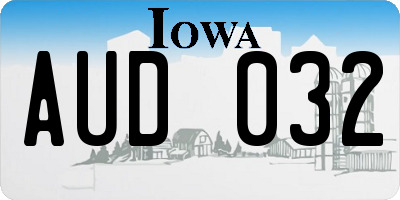 IA license plate AUD032