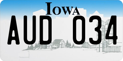 IA license plate AUD034