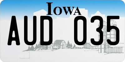 IA license plate AUD035