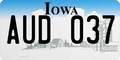 IA license plate AUD037