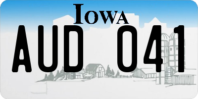 IA license plate AUD041