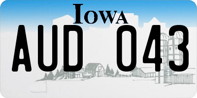 IA license plate AUD043