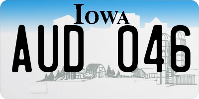 IA license plate AUD046