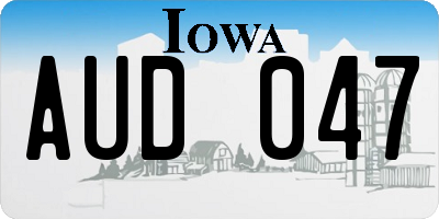 IA license plate AUD047