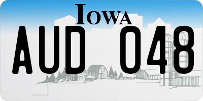 IA license plate AUD048