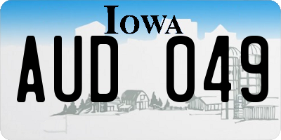 IA license plate AUD049