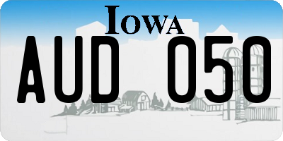 IA license plate AUD050