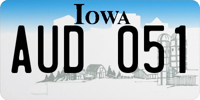 IA license plate AUD051