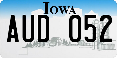 IA license plate AUD052