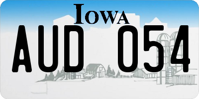 IA license plate AUD054