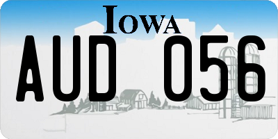 IA license plate AUD056