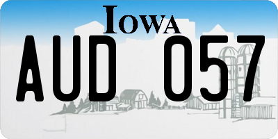 IA license plate AUD057