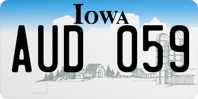 IA license plate AUD059