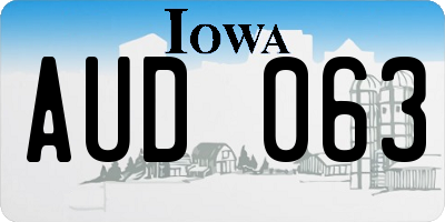 IA license plate AUD063