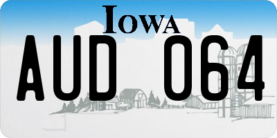 IA license plate AUD064