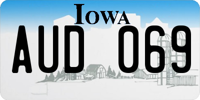 IA license plate AUD069