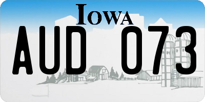 IA license plate AUD073