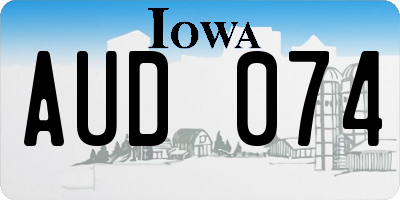IA license plate AUD074