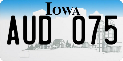 IA license plate AUD075