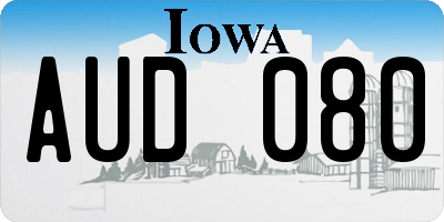 IA license plate AUD080