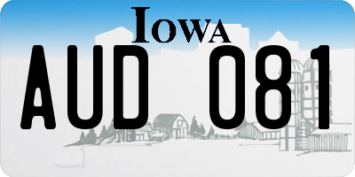 IA license plate AUD081