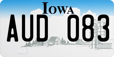 IA license plate AUD083