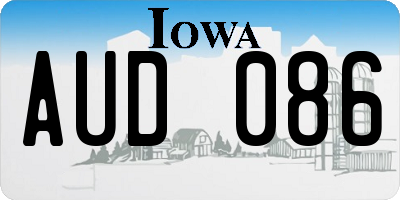 IA license plate AUD086