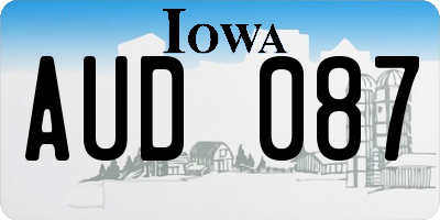 IA license plate AUD087