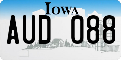 IA license plate AUD088