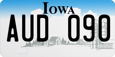 IA license plate AUD090